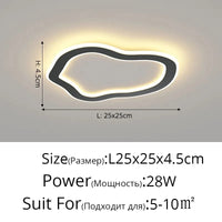 Plafonnier LED pour la maison intérieure : Lampe d'allée ronde simple Dia 25cm | Marco Lucetti Black Cloud / Cool white