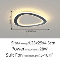 Plafonnier LED pour la maison intérieure : Lampe d'allée ronde simple Dia 25cm | Marco Lucetti Black Oval / Cool white