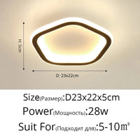 Plafonnier LED pour la maison intérieure : Lampe d'allée ronde simple Dia 25cm | Marco Lucetti Black Pentagon / Cool white