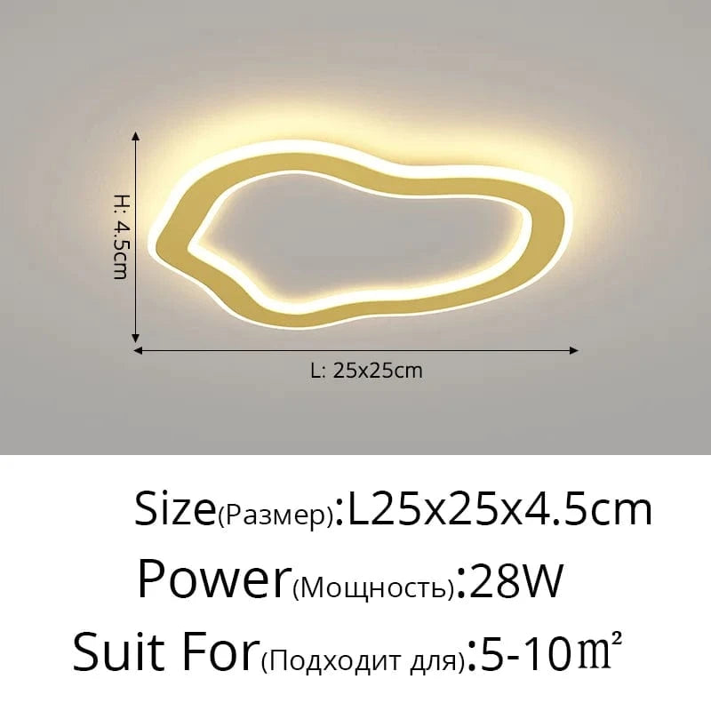 Plafonnier LED pour la maison intérieure : Lampe d'allée ronde simple Dia 25cm | Marco Lucetti Gold Cloud / Cool white