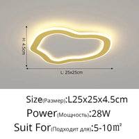 Plafonnier LED pour la maison intérieure : Lampe d'allée ronde simple Dia 25cm | Marco Lucetti Gold Cloud / Cool white