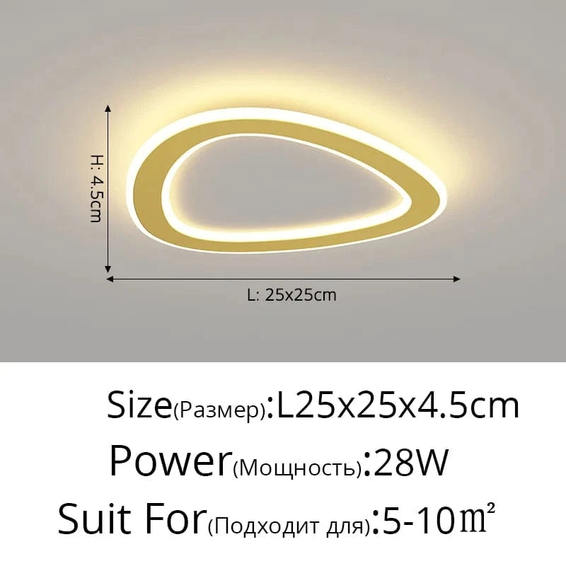 Plafonnier LED pour la maison intérieure : Lampe d'allée ronde simple Dia 25cm | Marco Lucetti Gold Oval / Cool white