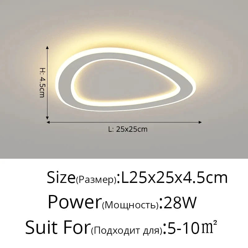 Plafonnier LED pour la maison intérieure : Lampe d'allée ronde simple Dia 25cm | Marco Lucetti White Oval / Cool white