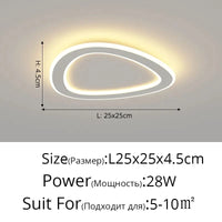 Plafonnier LED pour la maison intérieure : Lampe d'allée ronde simple Dia 25cm | Marco Lucetti White Oval / Cool white