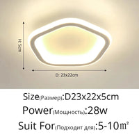 Plafonnier LED pour la maison intérieure : Lampe d'allée ronde simple Dia 25cm | Marco Lucetti White Pentagon / Cool white