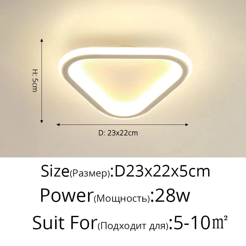 Plafonnier LED pour la maison intérieure : Lampe d'allée ronde simple Dia 25cm | Marco Lucetti White Triangle / Cool white