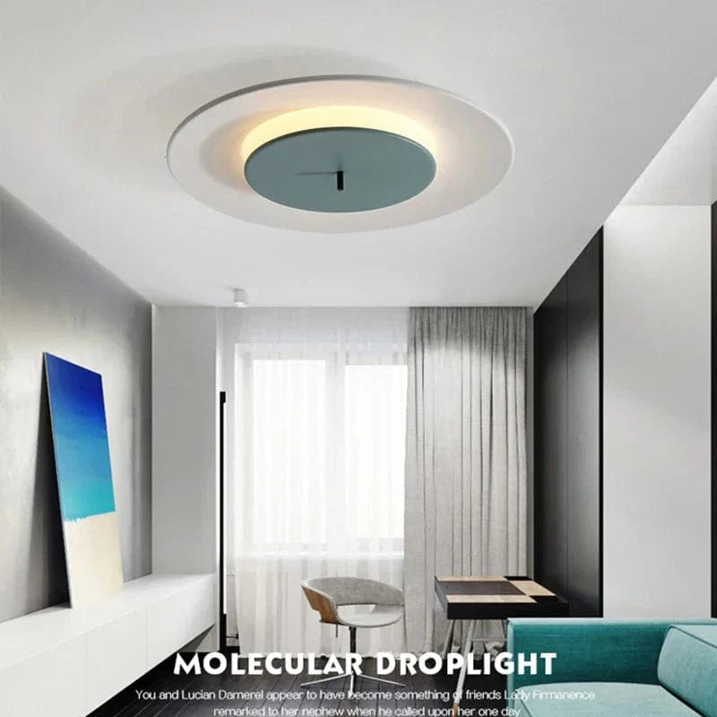 Plafonnier LED Premium à Disque Unique avec Système de Suspension | Marco Lucetti Vert / Blanc chaud