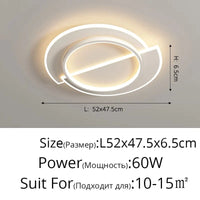 Plafonnier LED Premium Géométrique Rectangulaire & Rond | Marco Lucetti Style D L52x47cm 60W / Blanc chaud