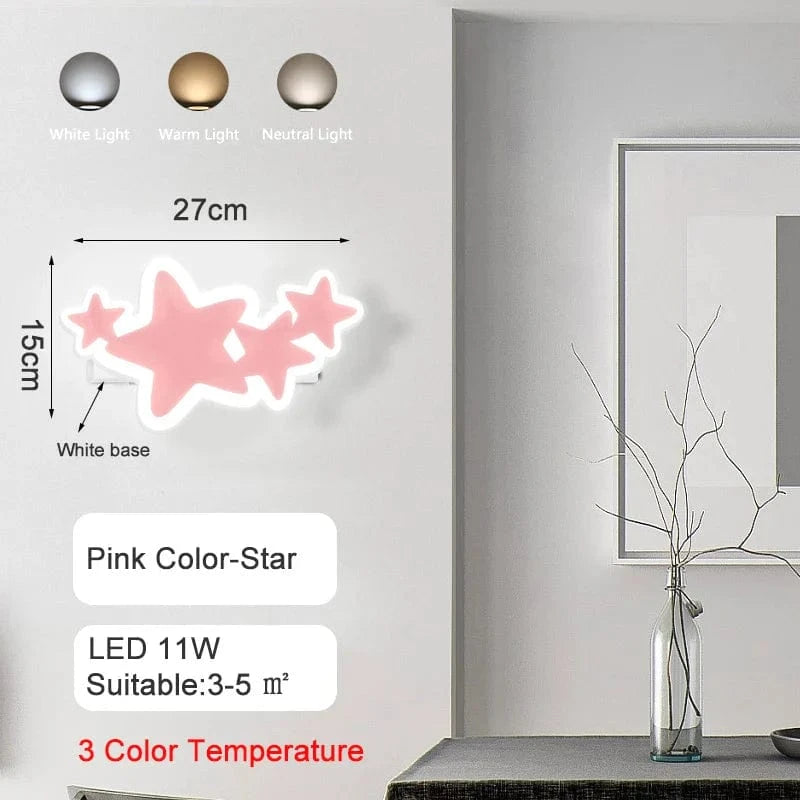 Plafonnier LED Princesse pour Chambre d'Enfant | Marco Lucetti Applique Étoile Rose