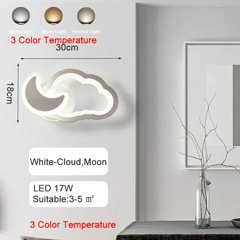 Plafonnier LED Princesse pour Chambre d'Enfant | Marco Lucetti Applique Lune Nuage
