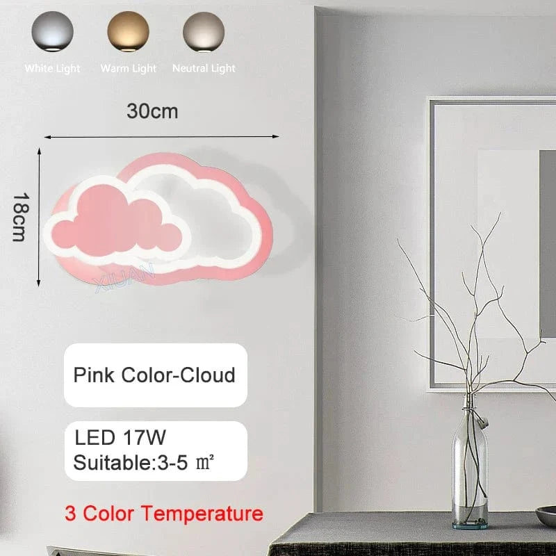 Plafonnier LED Princesse pour Chambre d'Enfant | Marco Lucetti Applique Nuage Rose