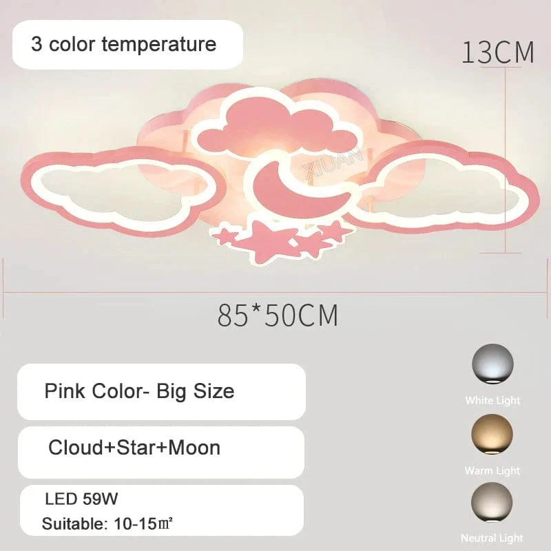 Plafonnier LED Princesse pour Chambre d'Enfant | Marco Lucetti Grand 3 lumières couleur 1