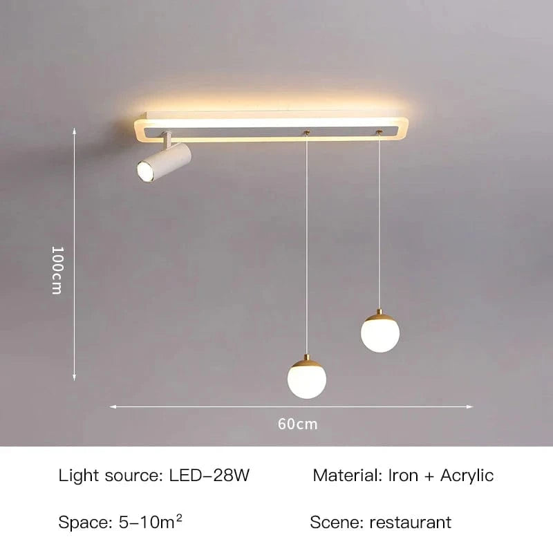 Plafonnier LED Project Spot Acrylique. | Marco Lucetti 3 têtes-60cm / Télécommande