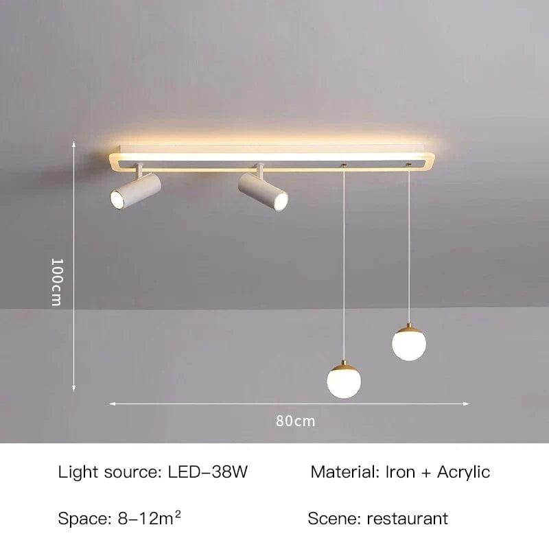 Plafonnier LED Project Spot Acrylique. | Marco Lucetti 4 têtes-80cm / Télécommande