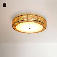 Plafonnier LED Rattan Round | Marco Lucetti