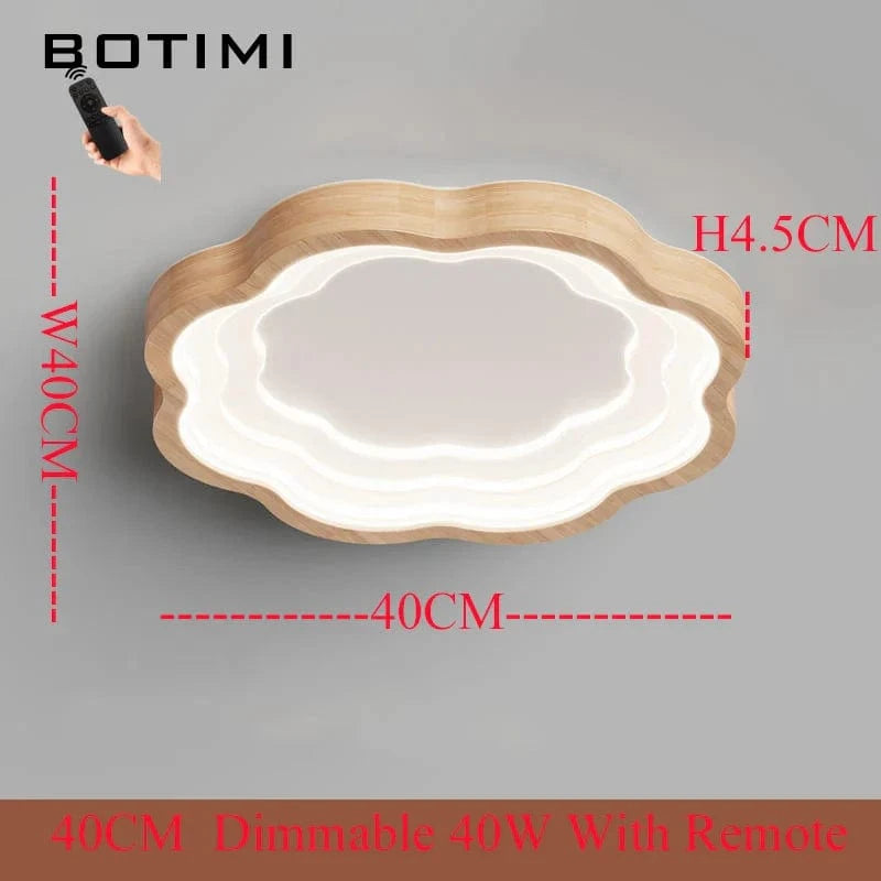 Plafonnier LED rectangulaire en bois - Luminashop | Marco Lucetti 40 ronds à intensité variable.