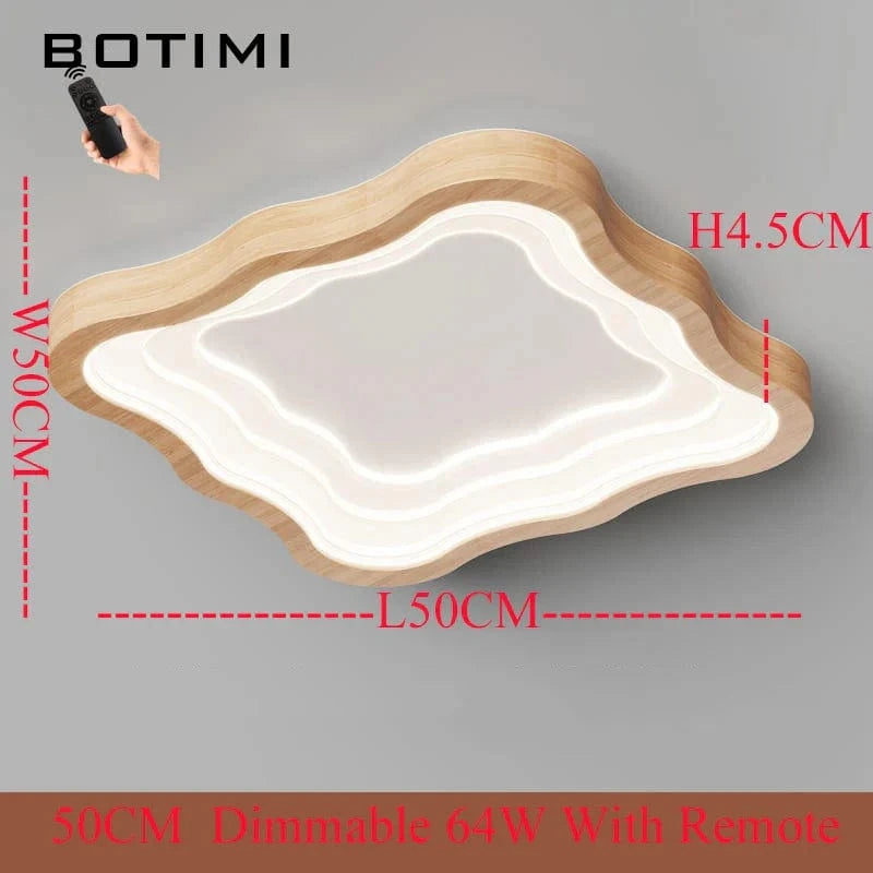 Plafonnier LED rectangulaire en bois - Luminashop | Marco Lucetti 50 carrés à intensité variable.