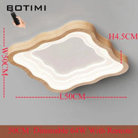 Plafonnier LED rectangulaire en bois - Luminashop | Marco Lucetti 50 carrés à intensité variable.