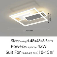 Plafonnier LED Rectangulaire Minimaliste - Collection 2022 Entrée de gamme | Marco Lucetti Style A L48x48cm 42W / Blanc froid, pas de télécommande