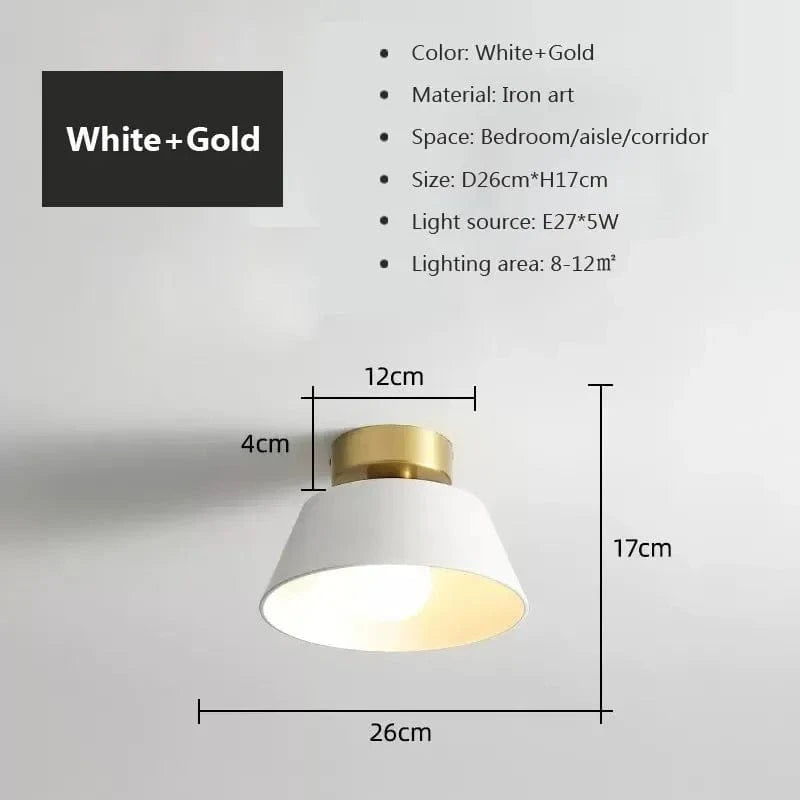 Plafonnier LED Rétro Déco Intérieure - Lampe Fer Ronde Noire et Blanche | Marco Lucetti CL131 26-Blanc / Blanc chaud