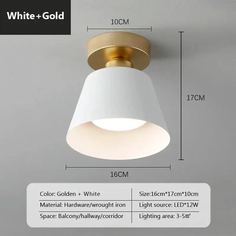 Plafonnier LED rétro en fer rond avec abat-jour - Style Vintage | Marco Lucetti CL131 16-Blanc / Blanc froid