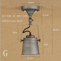 Plafonnier LED Rétro Industriel | Marco Lucetti Gris métallisé