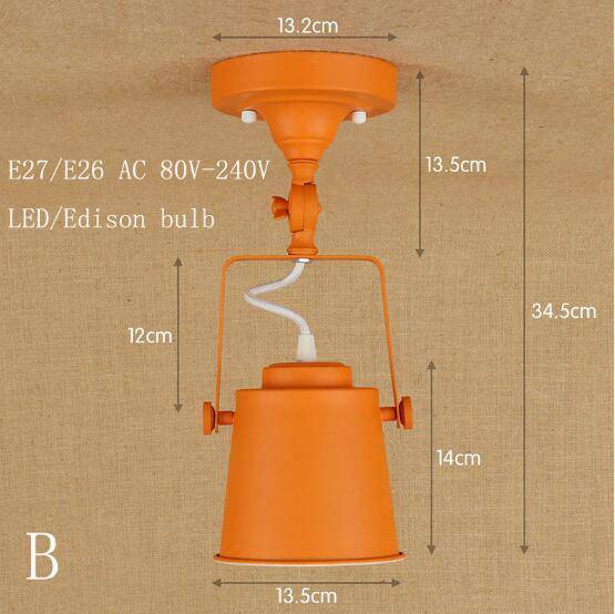 Plafonnier LED Rétro Industriel | Marco Lucetti Orange