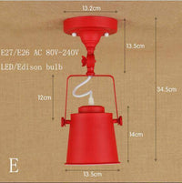 Plafonnier LED Rétro Industriel | Marco Lucetti Rouge