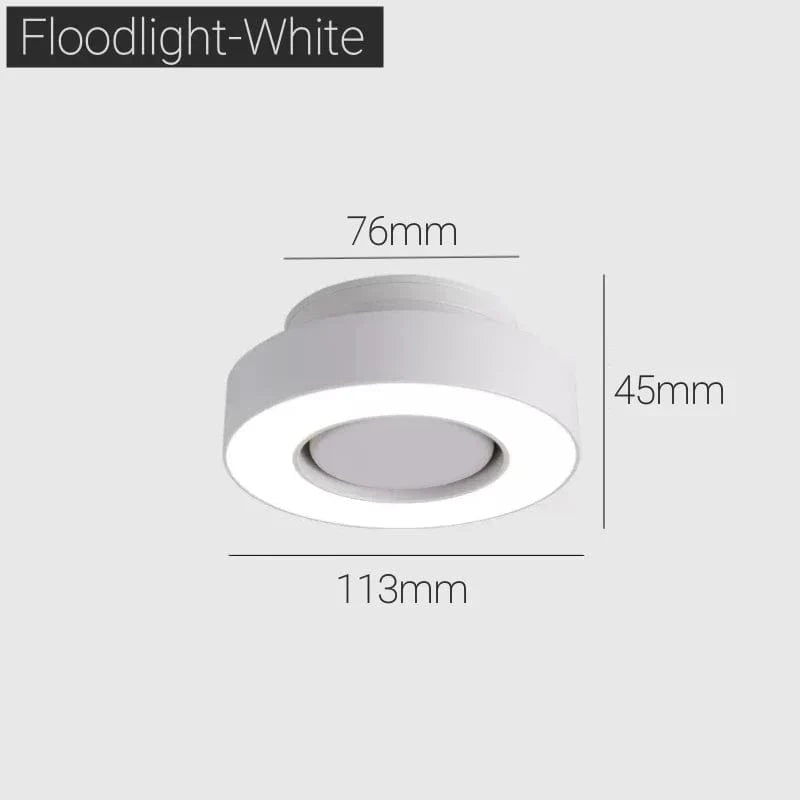 Plafonnier LED RingLight™ anti-éblouissement pour surface pliable | Marco Lucetti Projecteur blanc / Blanc chaud 3000K