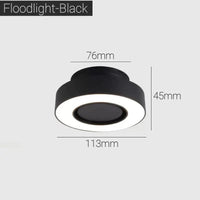 Plafonnier LED RingLight™ anti-éblouissement pour surface pliable | Marco Lucetti Projecteur noir / Blanc chaud 3000K