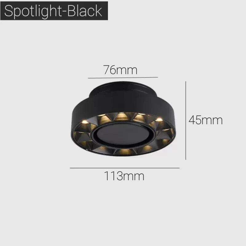 Plafonnier LED RingLight™ anti-éblouissement pour surface pliable | Marco Lucetti Projecteur noir / Warm White 3000K