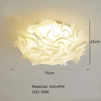 Plafonnier LED Romantique "Fleur de Luxe" Dimmable avec Télécommande PVJ | Marco Lucetti Diamètre C 75 cm / 3 modifiables