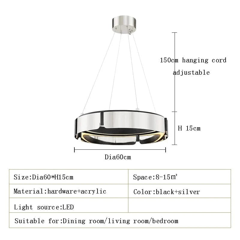 Plafonnier LED Rond Design Moderne Minimaliste | Marco Lucetti Dia60cm argent / Argent / Lumière blanche