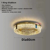 Plafonnier LED Rond Design Nordique en Acier Inoxydable - Nouveau Modèle Prestige | Marco Lucetti 1 anneau-Dia80cm / Lumière variable