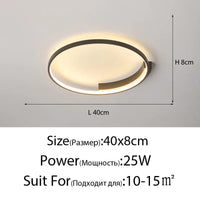 Plafonnier LED rond Design nordique pour salon et salle à manger | Marco Lucetti