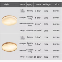 Plafonnier LED rond en bois - Style nordique moderne