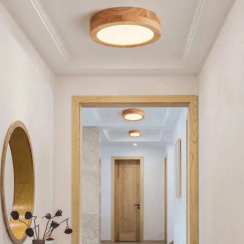 Plafonnier LED rond en bois - Style nordique et minimaliste | Marco Lucetti