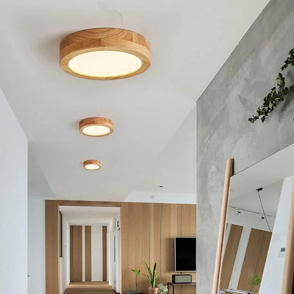 Plafonnier LED rond en bois - Style nordique et minimaliste | Marco Lucetti