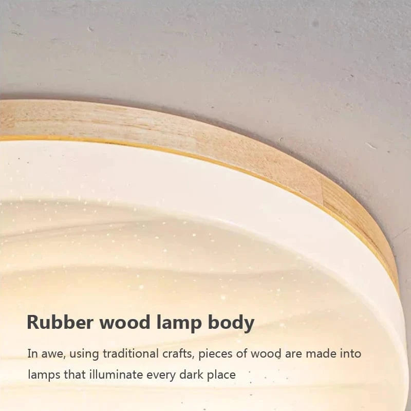 Plafonnier LED rond en bois - Style nordique moderne | Marco Lucetti