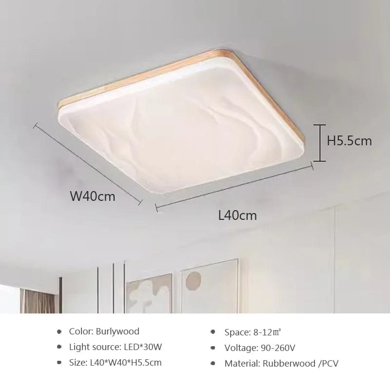 Plafonnier LED rond en bois - Style nordique moderne | Marco Lucetti