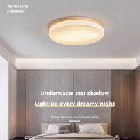 Plafonnier LED rond en bois - Style nordique moderne | Marco Lucetti