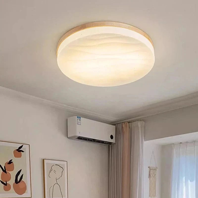 Plafonnier LED rond en bois - Style nordique moderne | Marco Lucetti