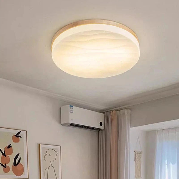 Plafonnier LED rond en bois - Style nordique moderne | Marco Lucetti