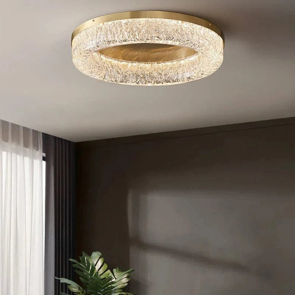 Plafonnier LED rond en laiton au design nordique contemporain. | Marco Lucetti