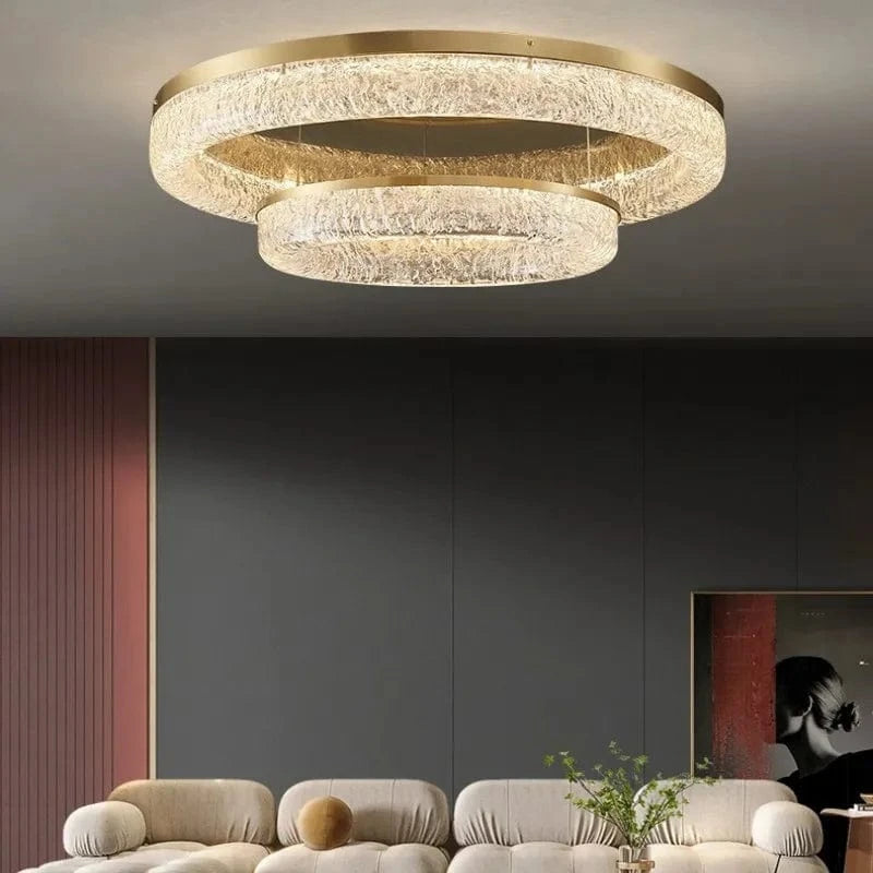 Plafonnier LED rond en laiton au design nordique contemporain. | Marco Lucetti