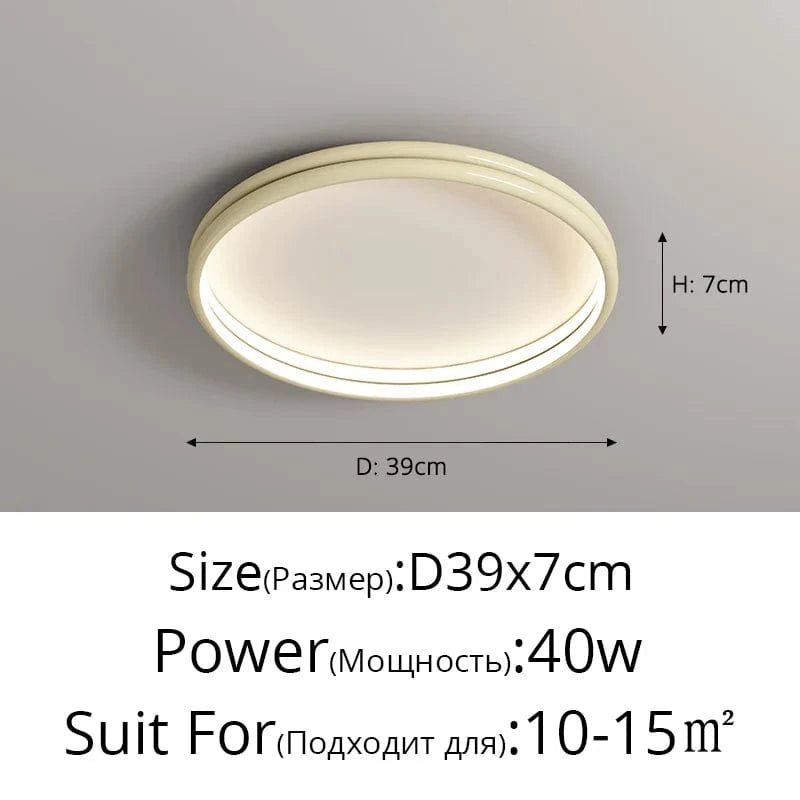 Plafonnier LED Rond Intérieur - Éclairage | Marco Lucetti C 39cm beige / 3 couleurs sans télécommande