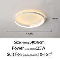 Plafonnier LED rond Design nordique pour salon et salle à manger