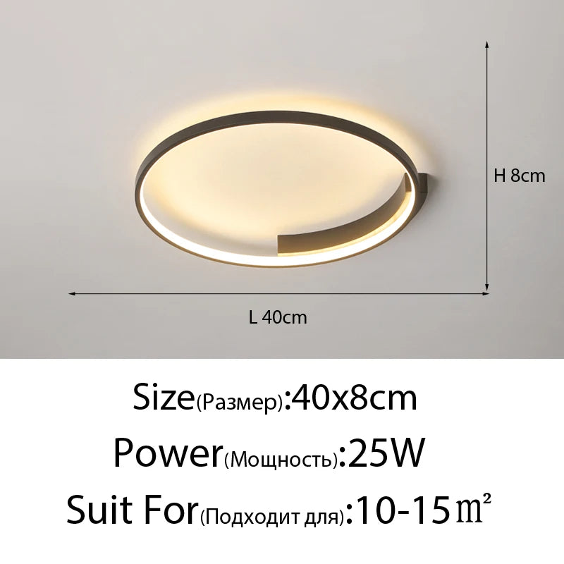 Plafonnier LED rond Design nordique pour salon et salle à manger