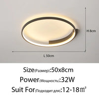 Plafonnier LED rond Design nordique pour salon et salle à manger