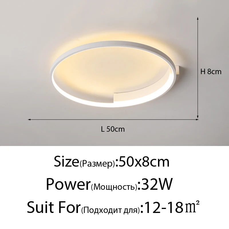 Plafonnier LED rond Design nordique pour salon et salle à manger